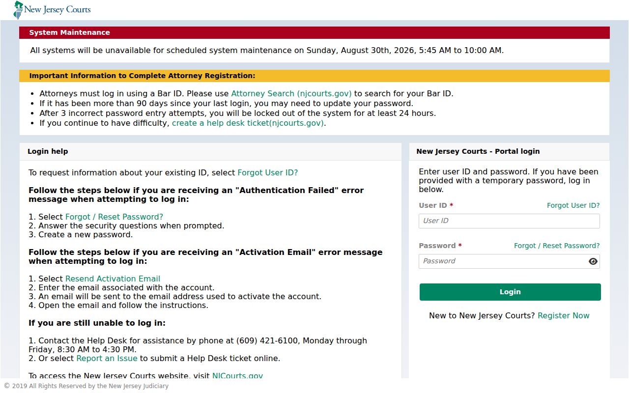 Hoboken resident lookup screenshot of the New Jersey eCourts case jacket entry